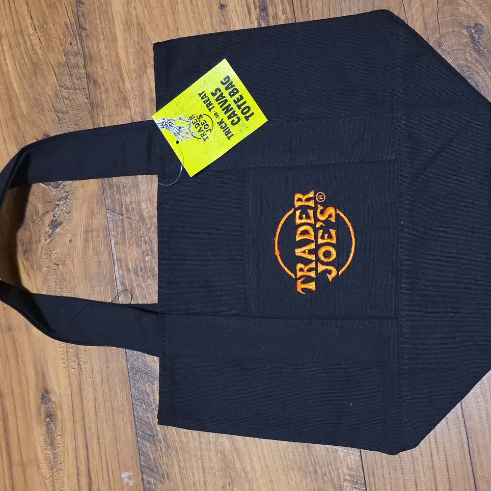 Trader Joe's Black Canvas Mini Tote Bag